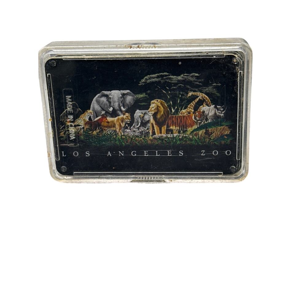 Vintage Los Angeles LA Zoo Souvenir Playing Cards Deck Case